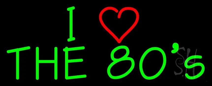 Green Love 80s LED Neon Sign