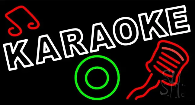 Karaoke With Mic LED Neon Sign
