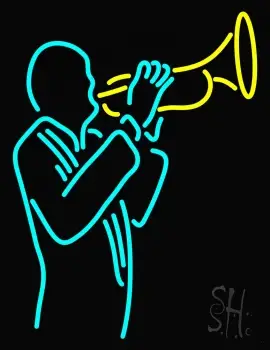 Man With Trumpet LED Neon Sign