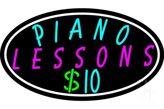 Piano Lessons Dollar LED Neon Sign