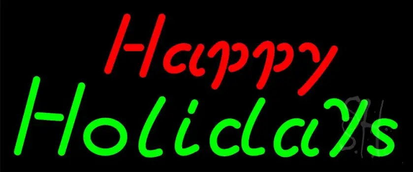 Red Happy Green Holidays LED Neon Sign