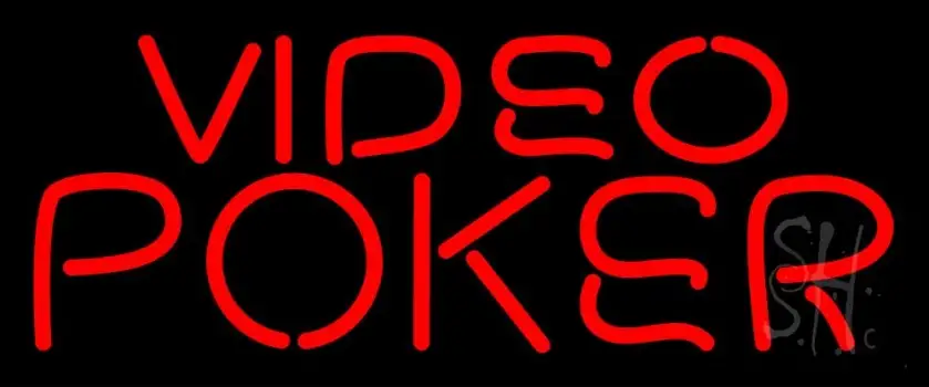 Red Video Poker LED Neon Sign