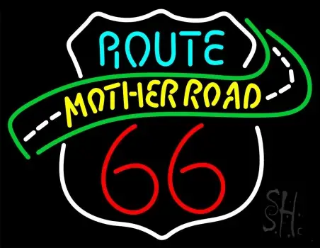 Route 66 Mother Road LED Neon Sign