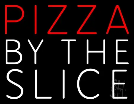 Red Pizza By The Slice LED Neon Sign
