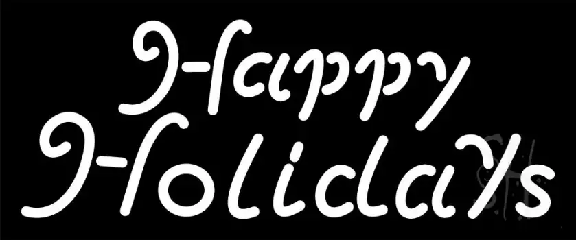 White Happy Holidays LED Neon Sign