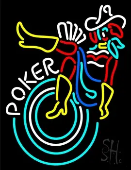 White Poker With Girls LED Neon Sign