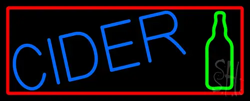 Blue Cider With Red Border LED Neon Sign