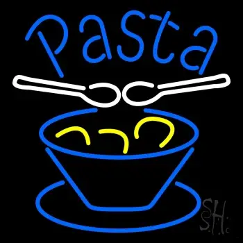 Blue Pasta With Bowl LED Neon Sign