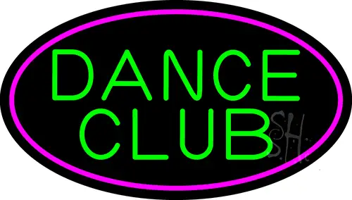 Green Dance Club Pink Border LED Neon Sign