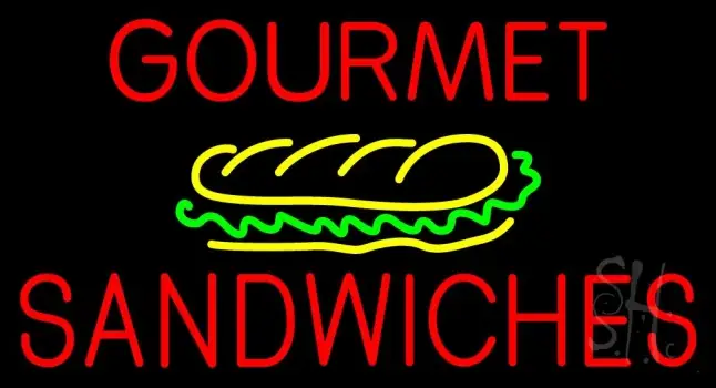 Red Gourmet Sandwiches LED Neon Sign