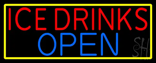 Ice Cold Drinks Open LED Neon Sign