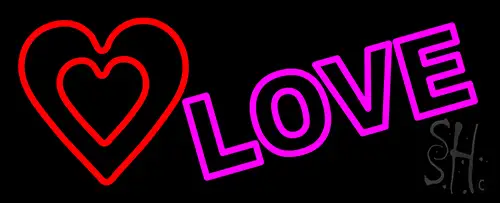 Love With Heart LED Neon Sign