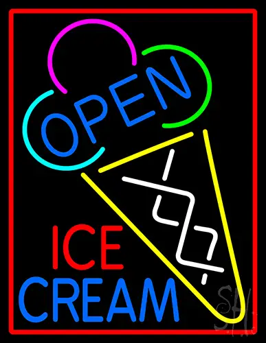Open Ice Cream Open LED Neon Sign