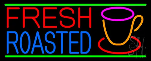 Red Fresh Roasted Coffee Cup LED Neon Sign