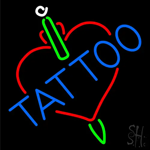 Tattoos Inside Heart LED Neon Sign