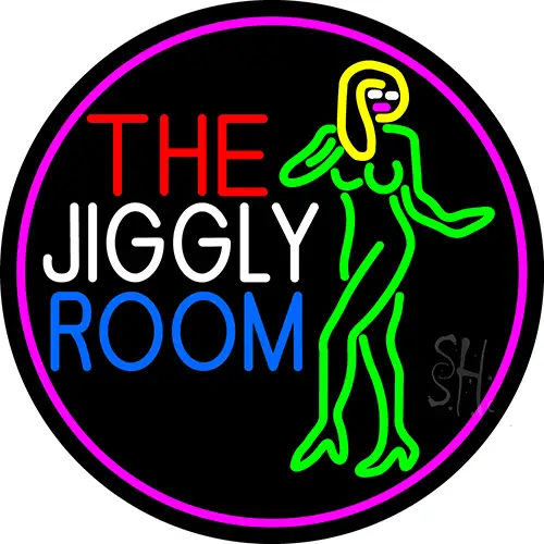 The Jiggly Room With Girl Logo LED Neon Sign