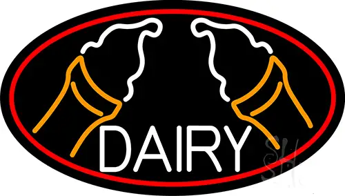 White Dairy With Ice Cream LED Neon Sign