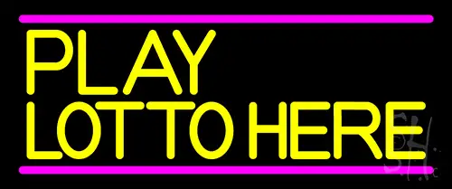 Yellow Play Lotto Here LED Neon Sign