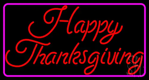 Cursive Happy Thanksgiving 1 LED Neon Sign