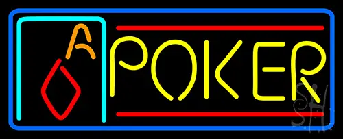 Double Storke Poker 5 LED Neon Sign