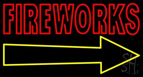 Fireworks With Arrow LED Neon Sign