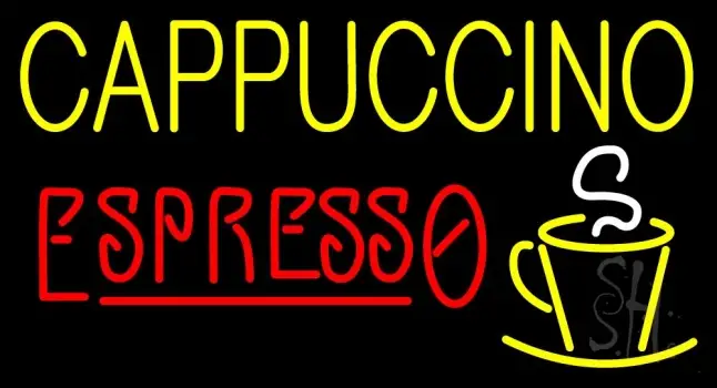 Double Stroke Cappuccino Espresso LED Neon Sign
