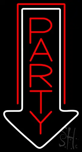 Party With Arrow 1 LED Neon Sign