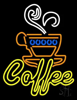 Double Stroke Yellow Coffee LED Neon Sign
