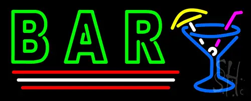 Bar In Between Martini Glass LED Neon Sign