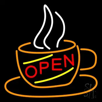Open Coffee Cup LED Neon Sign