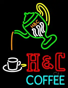 Pouring Hot Coffee In Cup LED Neon Sign
