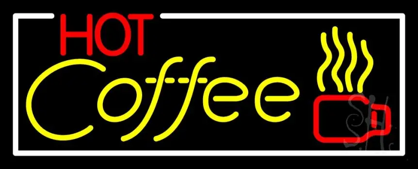 Red Coffee Yellow LED Neon Sign
