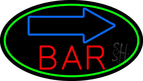 Curve Bar With Arrow LED Neon Sign