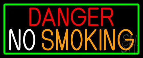 Danger No Smoking With Green Border LED Neon Sign