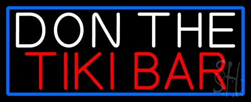 Don The Tiki Bar With Blue Border LED Neon Sign