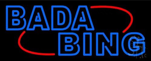 Double Stroke Blue Bada Bing LED Neon Sign