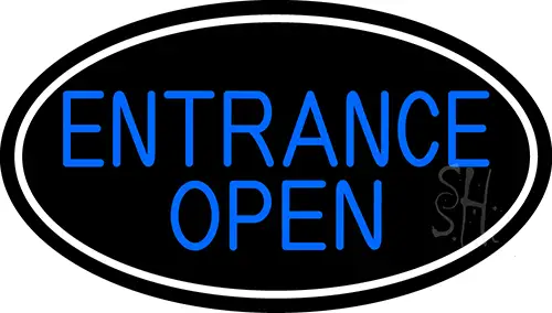 Entrance Open Oval With White Border LED Neon Sign