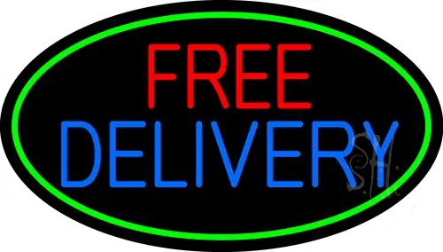Free Delivery Oval With Green Borders LED Neon Sign