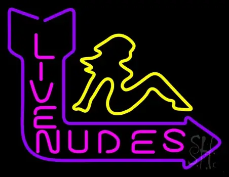 Live Nudes With Girl Arrow LED Neon Sign