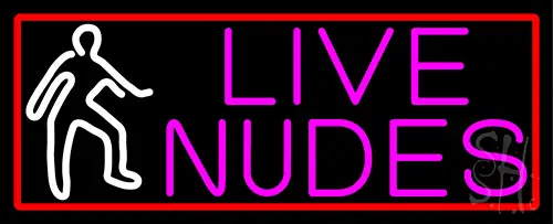 Pink Live Nudes And Girl With Red Border LED Neon Sign