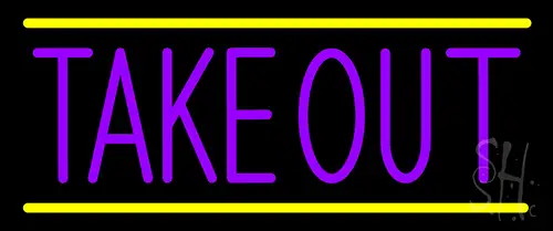 Purple Take Out LED Neon Sign