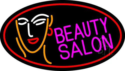 Red Beauty Salon With Girl LED Neon Sign