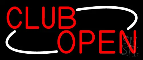 Red Club Open LED Neon Sign
