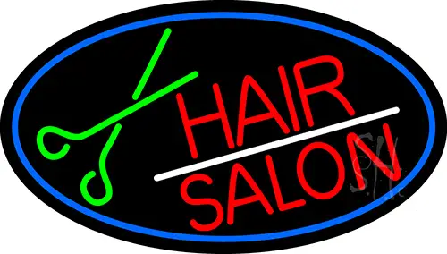 Red Hair Salon With Scissor LED Neon Sign