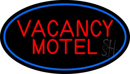 Red Vacancy Motel With Blue Border LED Neon Sign