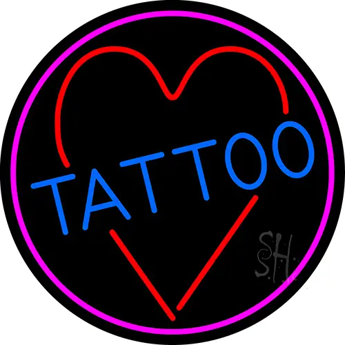 Tattoo Heart LED Neon Sign