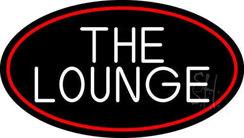 The Lounge Oval With Red Border LED Neon Sign