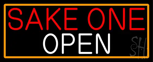 Sake One Open With Orange Border LED Neon Sign