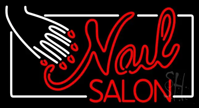 Red Nail Salon LED Neon Sign