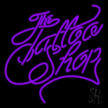 Purple The Tattoo Shop LED Neon Sign